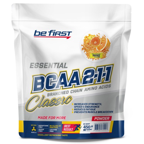 Be First BCAA 2:1:1 Classic Powder - 450 грамм апельсин