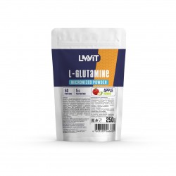 LMViT Л-Глютамин L-Glutamine Micronized Powder -250 грамм (Со вкусом) яблоко