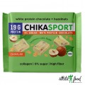 Chikalab ChikaSport Протеиновый белый шоколад с фундуком и кукурузными чипсами - 100 грамм