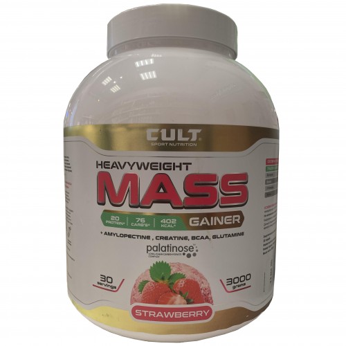 Гейнер Cult 100% Pure Mass Gainer - 3000 грамм клубника