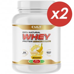 Cult 100% Whey Protein 75 (банан) - 1800 грамм (2 шт по 900 г)