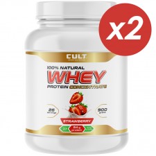Cult 100% Whey Protein 75 (клубника) - 1800 грамм (2 шт по 900 г)