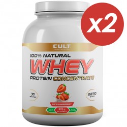 Cult Whey Protein Concentrate 75 (клубника) - 4540 грамм (2 шт по 2270 г)