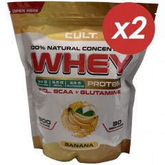 Cult Whey Protein 80 (банан) - 1800 грамм (2 шт по 900 г)