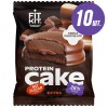 Трёхслойное глазированное печенье FIT KIT Extra Protein Cake - 10х50 грамм (тройной шоколад) (фото-0)