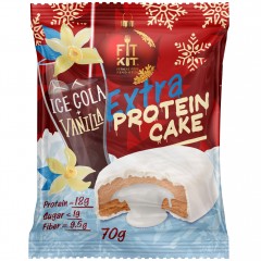 Трёхслойное глазированное печенье FIT KIT Extra Protein Cake - 70 грамм