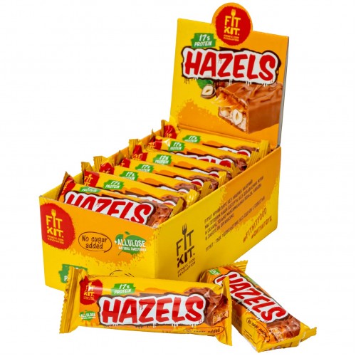 Протеиновый батончик FIT KIT Hazels (фундук-карамель) - 15х45 г