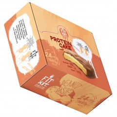 Печенье протеиновое глазированное FIT KIT Protein Cake (арахисовая паста) - набор 24 шт по 70 грамм