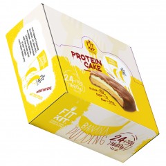Печенье протеиновое глазированное FIT KIT Protein Cake (банановый пудинг) - набор 24 шт по 70 грамм