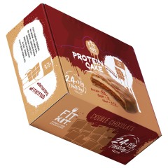 Печенье протеиновое глазированное FIT KIT Protein Cake (двойной шоколад) - набор 24 шт по 70 грамм