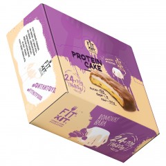 Печенье протеиновое глазированное FIT KIT Protein Cake (ромовая баба) - набор 24 шт по 70 грамм