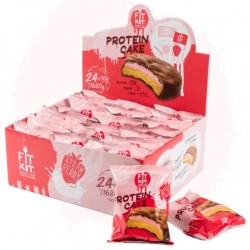 FIT KIT Protein Cake (клубника со сливками) - набор 24 шт по 70 грамм