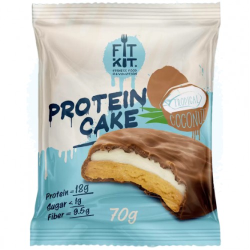 Печенье протеиновое глазированное FIT KIT Protein Cake - 70 грамм