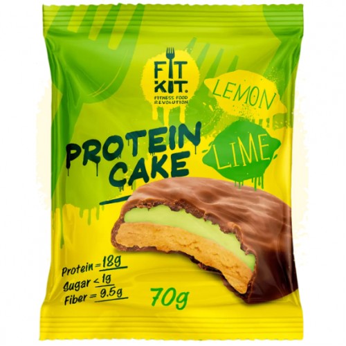 Печенье протеиновое глазированное FIT KIT Protein Cake - 70 грамм