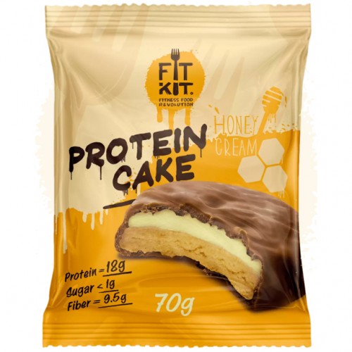 Печенье протеиновое глазированное FIT KIT Protein Cake - 70 грамм