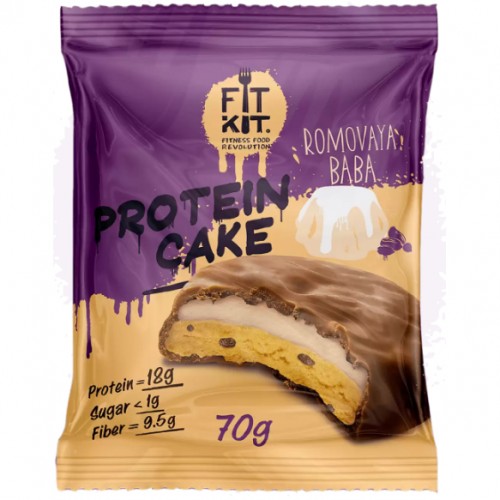Печенье протеиновое глазированное FIT KIT Protein Cake - 70 грамм