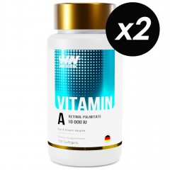 Витамин А (Ретинол Пальмитат) Hayat Nutrition Vitamin A 10000 IU - 200 гел.капсул (2 шт по 100 капс)