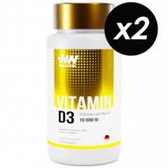 Витамин Д3 250 мкг Hayat Nutrition Vitamin D3 10000 ME - 240 капсул (2 шт по 120 капсул)