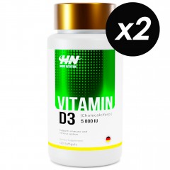 Витамин Д3 125 мкг Hayat Nutrition Vitamin D3 5000 ME - 240 капсул (2 шт по 120 капсул)