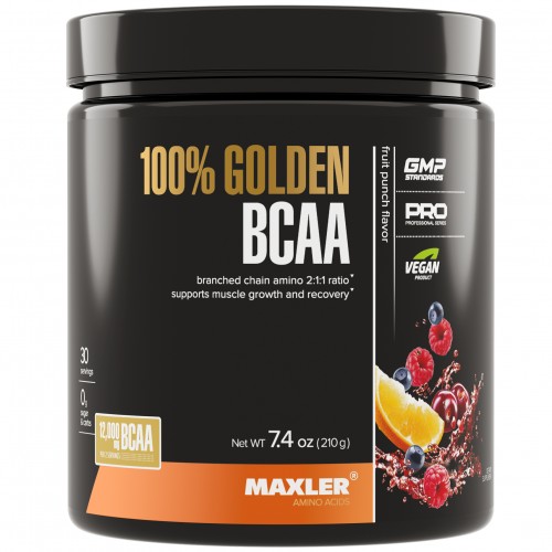 Незаменимые аминокислоты Maxler 100% Golden BCAA - 210 грамм зеленое яблоко