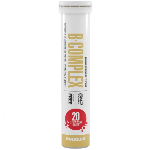 Maxler B-Complex - 20 шипучих таблеток гранат