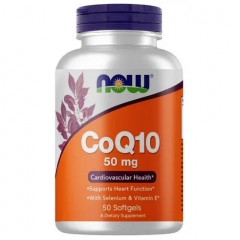 Отзывы Коэнзим Q10 с селеном и витамином Е NOW CoQ10 50 mg + Vit E - 50 гел.капсул