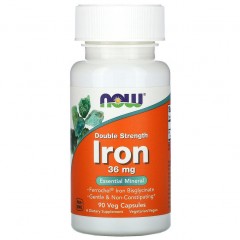 Отзывы NOW Iron 36 mg Ferrochel - 90 вег.капсул