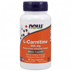 Л-Карнитин 250 мг NOW L-Carnitine 250 mg - вег.60 капсул