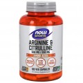NOW Arginine 500 mg & Citrulline 250 mg - 120 вег.капсул