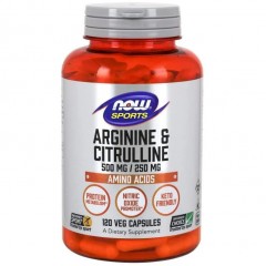Отзывы NOW Arginine 500 mg & Citrulline 250 mg - 120 вег.капсул