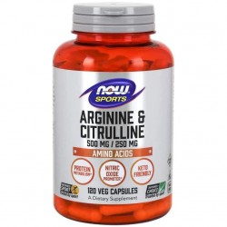 NOW Arginine 500 mg & Citrulline 250 mg - 120 вег.капсул