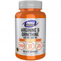 Отзывы NOW Arginine & Ornithine - 100 вег.капсул