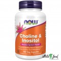 NOW Choline & Inositol 250/250 mg - 100 вег.капсул