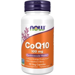 Коэнзим Q10 с ягодами боярышника NOW CoQ10 100 mg with Hawthorn Berry - 90 вег.капсул