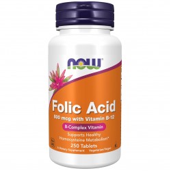 NOW Folic Acid 800 mcg - 250 таблеток