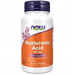 NOW Hyaluronic Acid 50 mg + MSM - 60 вег.капсул