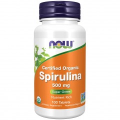 Спирулина NOW Spirulina Organic 500 mg - 100 таблеток