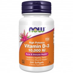 NOW Vitamin D3 10000 IU - 240 гелевых капсул