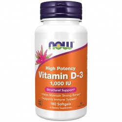 NOW Vitamin D-3 1000 ME - 180 гелевых капсул