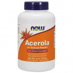 Барбадосская вишня NOW Acerola 4:1 Extract Powder - 170 грамм