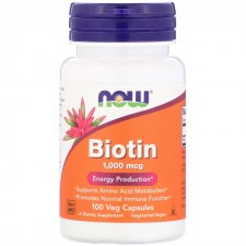 NOW Biotin 1000 mcg - 100 вег. капсул