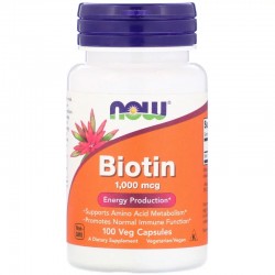 NOW Biotin 1000 mcg - 100 вег. капсул