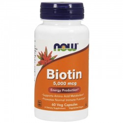 NOW Biotin 5000 mcg - 60 вег.капсул