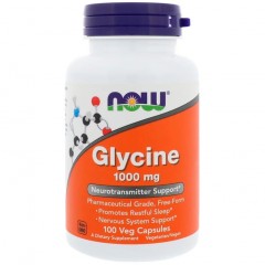 Глицин NOW Glycine 1000 мг - 100 капсул 