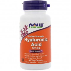 Отзывы Гиалуроновая кислота NOW Hyaluronic Acid Double Strenght 100 mg - 60 капсул