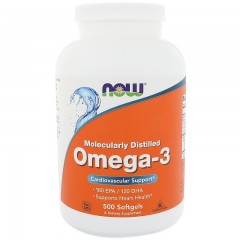 Жирные кислоты NOW Omega-3 1000 mg - 500 гел. капсул