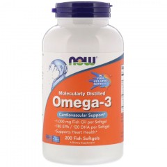 Антиоксидант NOW Omega-3 1000 мг - 200 гелевых капсул