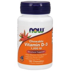 Отзывы NOW Vitamin D-3 1000 ME (фруктовый вкус) - 180 жевательных таблеток