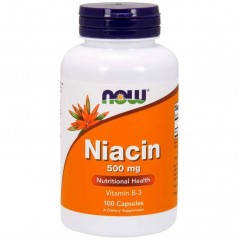 Ниацин (Витамин B3) NOW Niacin 500 mg - 100 капсул