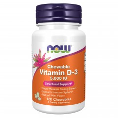 Витамин Д3 125 мкг NOW Vitamin D-3 5000 IU - 120 жевательных таблеток